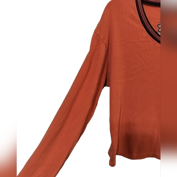 1773) Harley Davidson Motorcycles Orange Long Sleeve Tee Junction City KS, Size - Picture 4 of 8